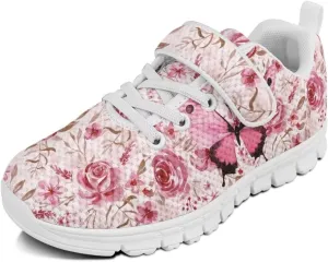 Kids Running Shoes Girls Slip on Sneakers Shoes Mesh Soft Tennis Shoes