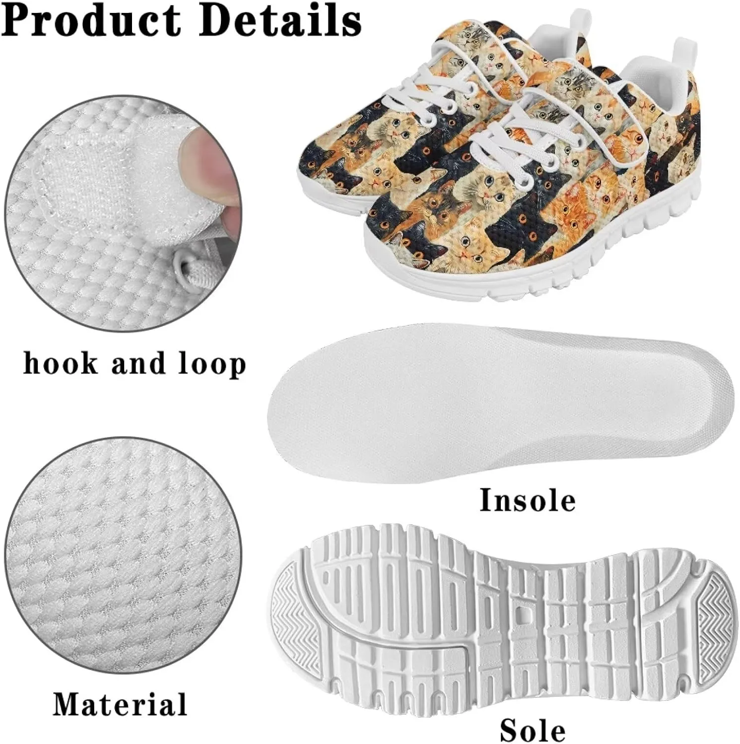 Kids Running Shoes Girls Slip on Sneakers Shoes Mesh Soft Tennis Shoes