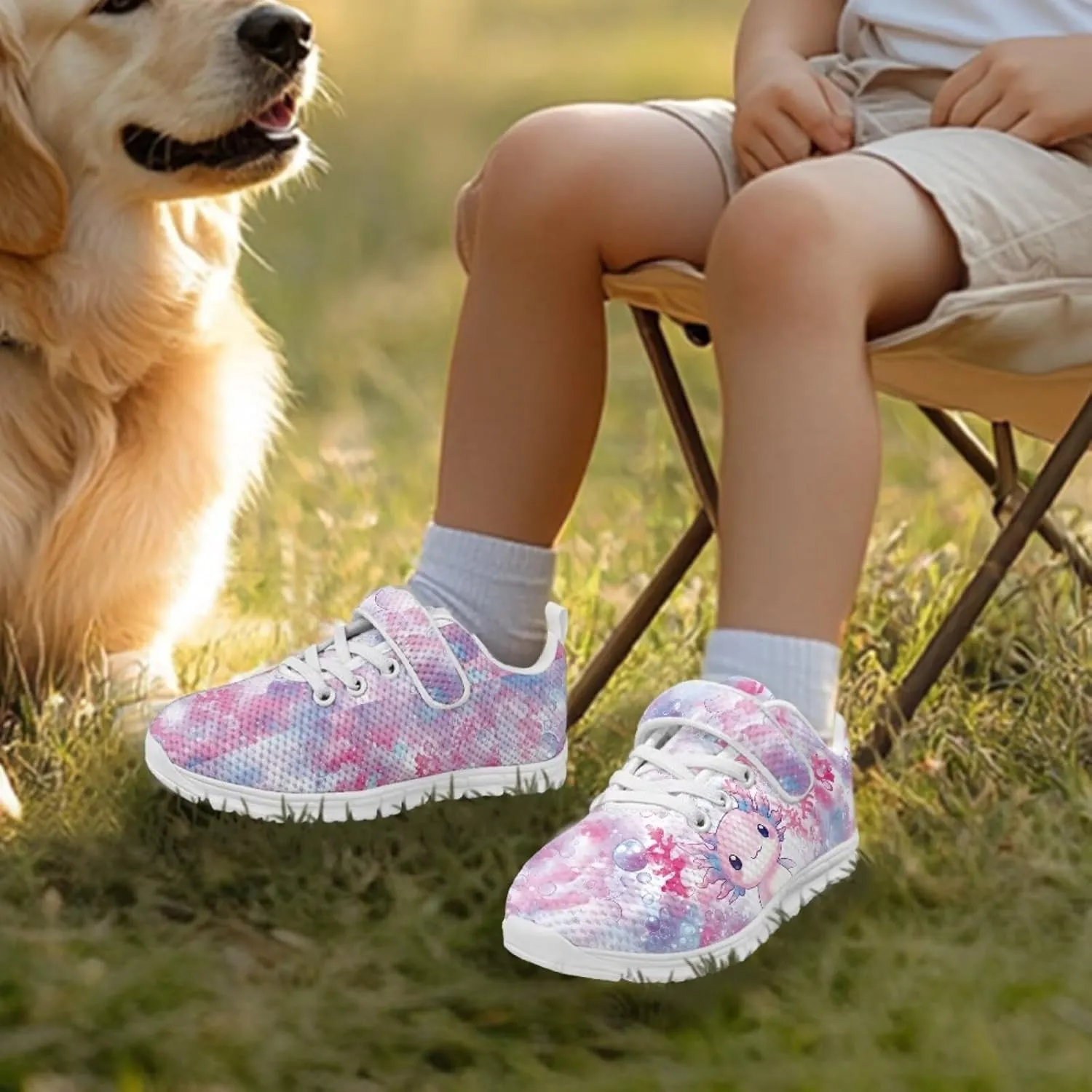 Kids Running Shoes Girls Slip on Sneakers Shoes Mesh Soft Tennis Shoes