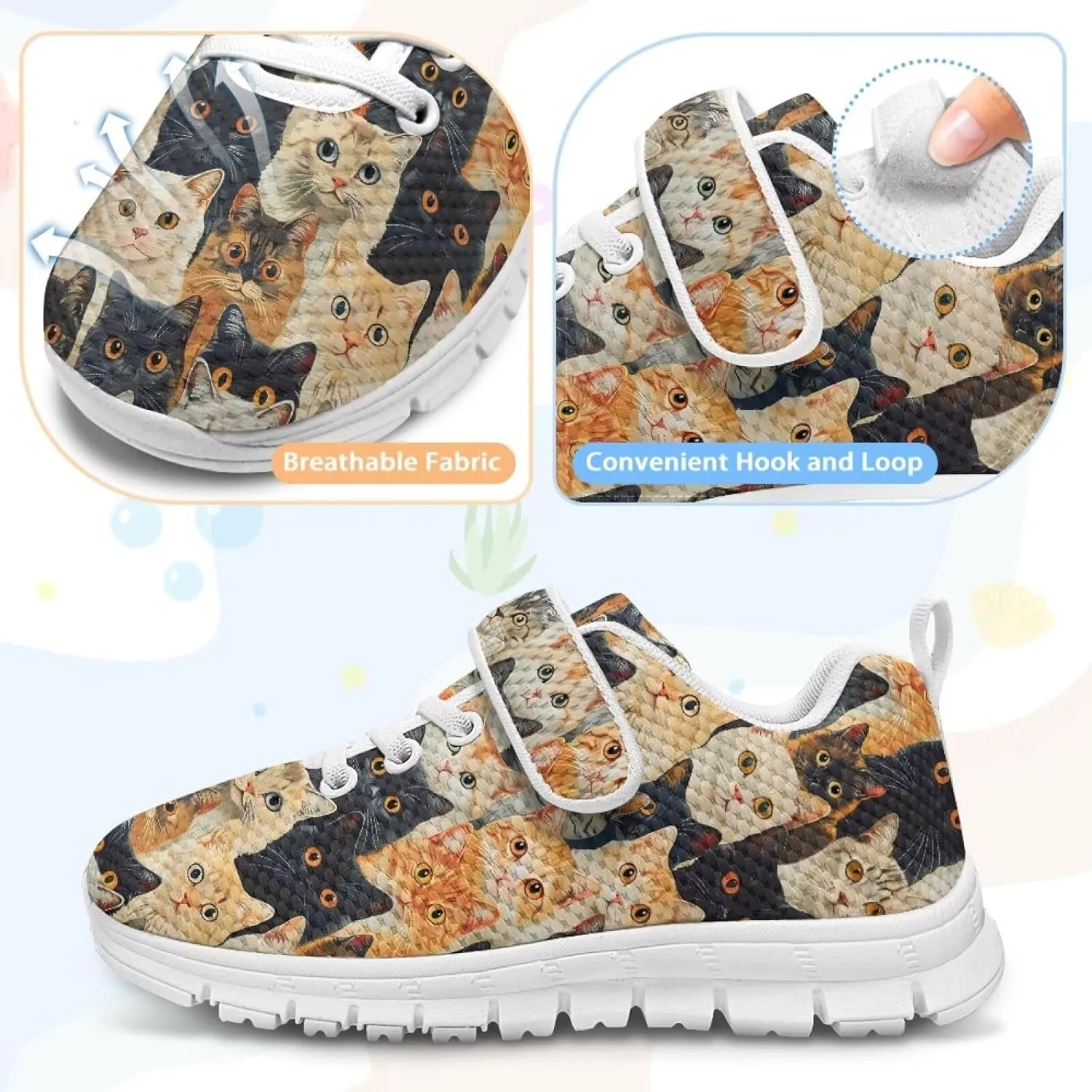 Kids Running Shoes Girls Slip on Sneakers Shoes Mesh Soft Tennis Shoes
