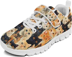 Kids Running Shoes Girls Slip on Sneakers Shoes Mesh Soft Tennis Shoes
