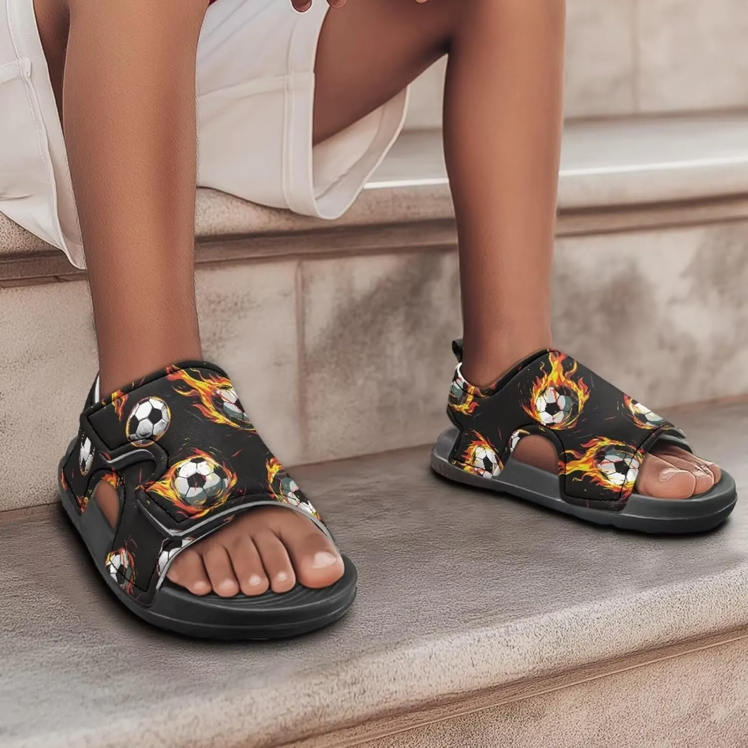 Kids Sandals Boys Girls Summer Outdoor Non-slip Athletic Sandals Adjustable Sport Sandal Lightweight Beach Gifts for Toddler/Little/Big Kid