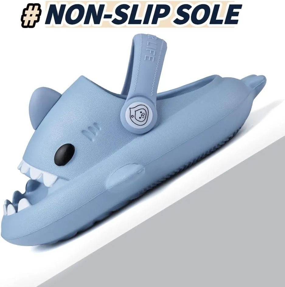Kids Shark Slides Toddler Girls Boys Cute Cartoon Summer Cloud Slippers Toddler Baby Non-Slip Beach Pool Shower Shoes
