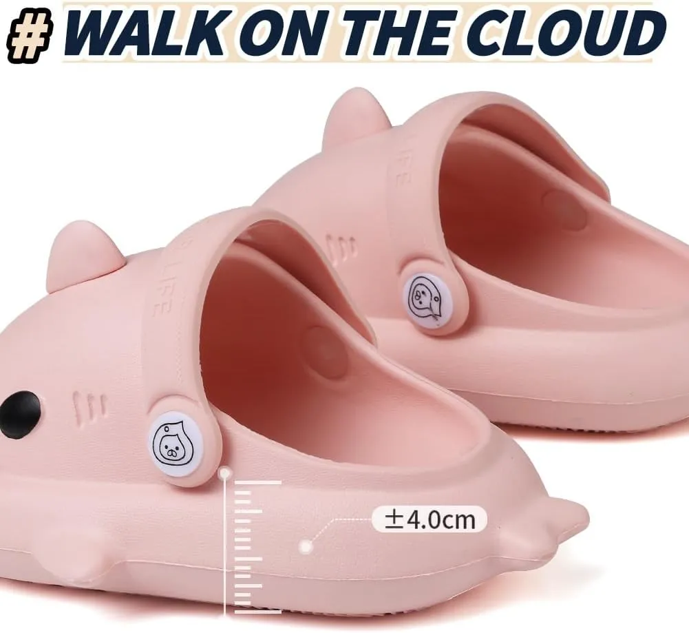 Kids Shark Slides Toddler Girls Boys Cute Cartoon Summer Cloud Slippers Toddler Baby Non-Slip Beach Pool Shower Shoes