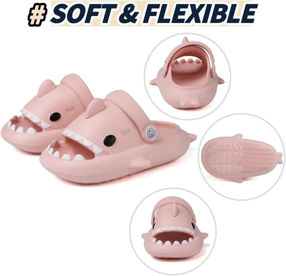 Kids Shark Slides Toddler Girls Boys Cute Cartoon Summer Cloud Slippers Toddler Baby Non-Slip Beach Pool Shower Shoes