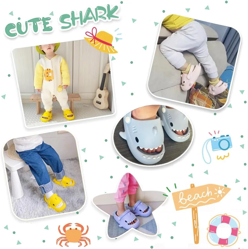 Kids Shark Slides Toddler Girls Boys Cute Cartoon Summer Cloud Slippers Toddler Baby Non-Slip Beach Pool Shower Shoes
