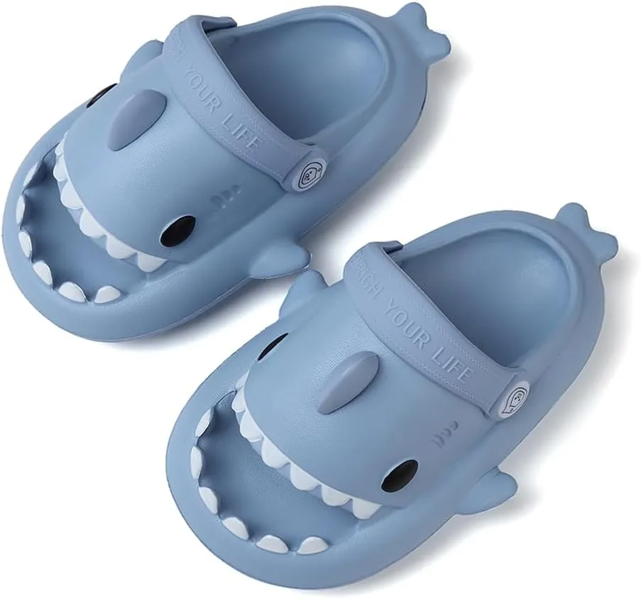 Kids Shark Slides Toddler Girls Boys Cute Cartoon Summer Cloud Slippers Toddler Baby Non-Slip Beach Pool Shower Shoes