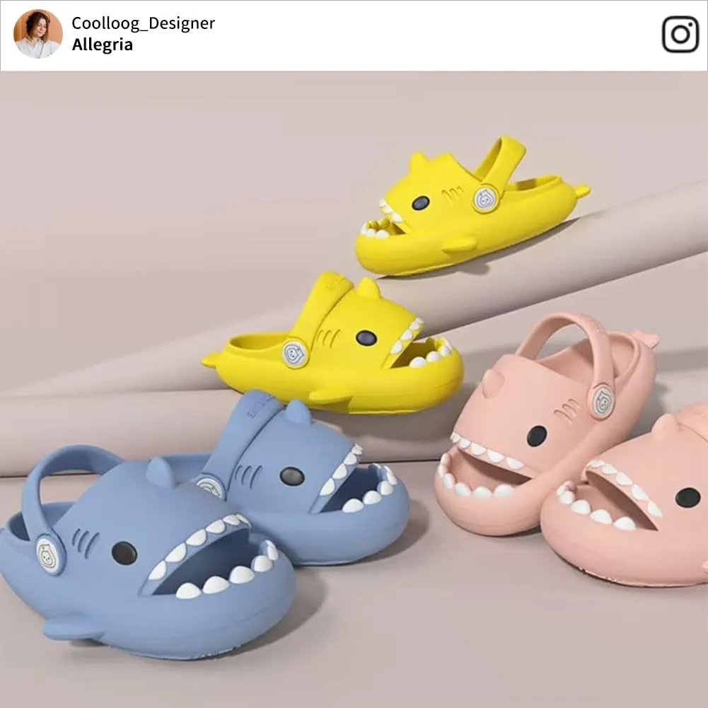 Kids Shark Slides Toddler Girls Boys Cute Cartoon Summer Cloud Slippers Toddler Baby Non-Slip Beach Pool Shower Shoes