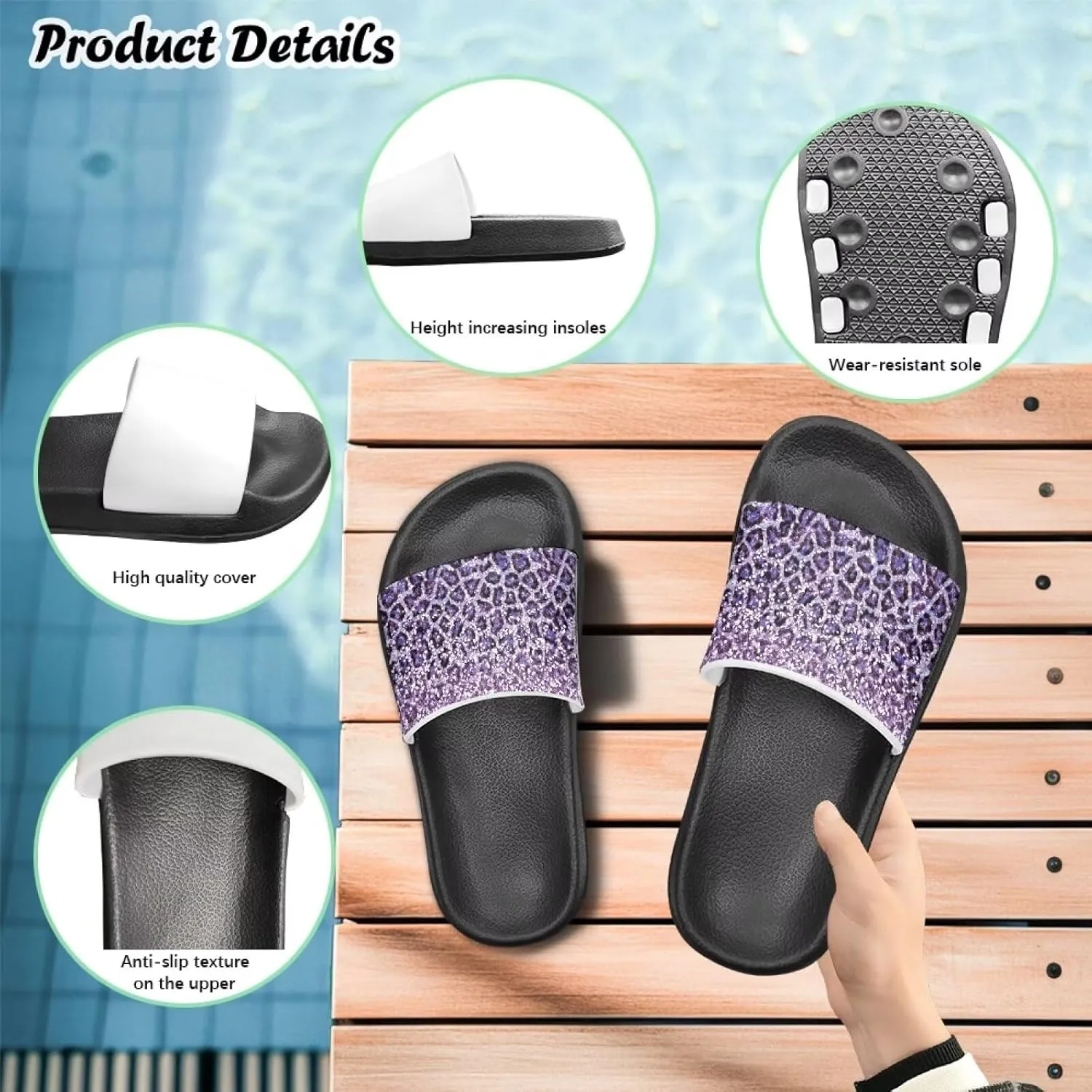 Kids Shower Slides丨Animal Graphic Sandals for Girls丨Quick Drying Bathroom Shower Sandals丨Summer Beach Pool Slippers| Thick Sole Non-Slip
