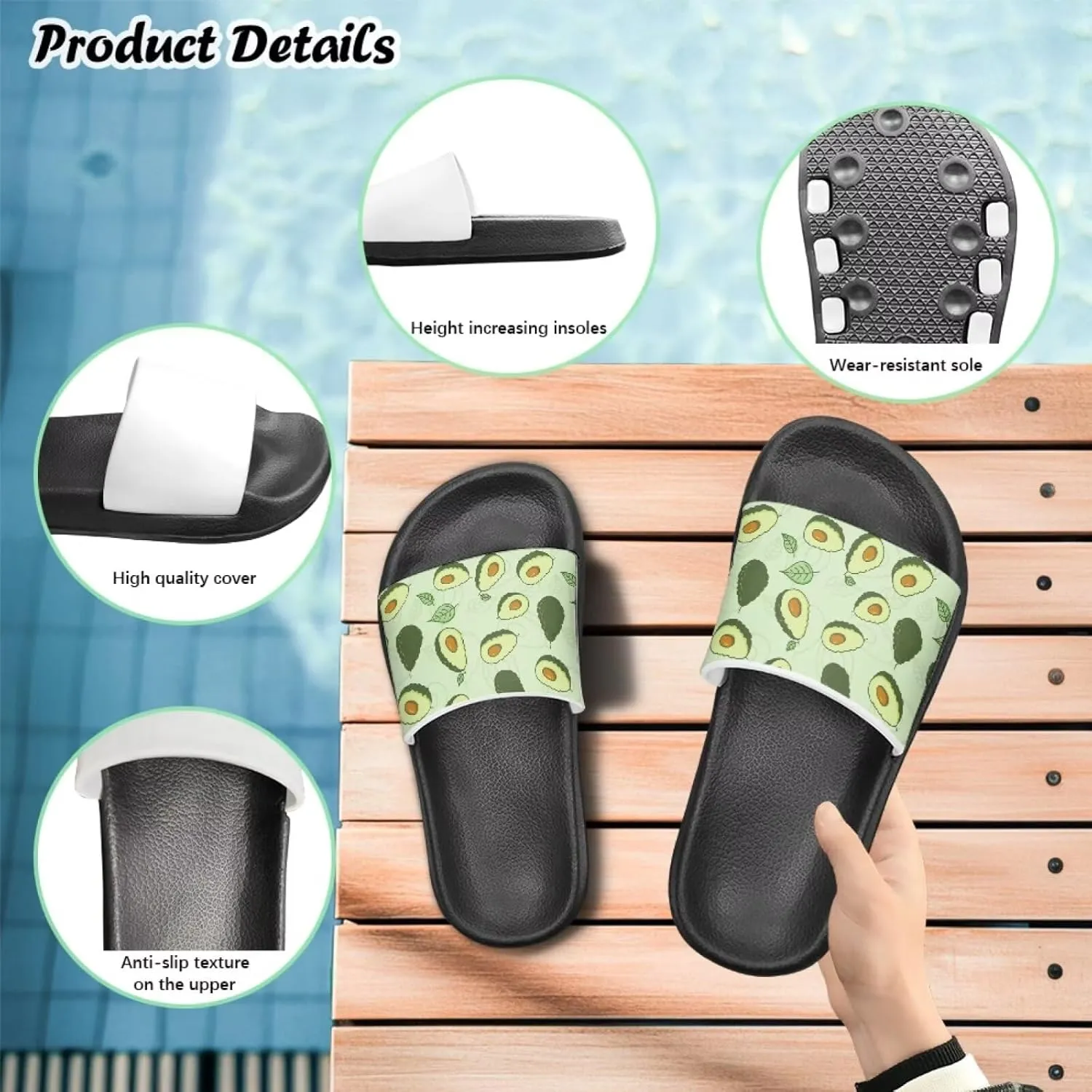 Kids Slides Girls Sandals Comfort Non-Slip Beach Pool Boys Shower Shoes Indoor Outdoor (Little Kid/Big Kid)