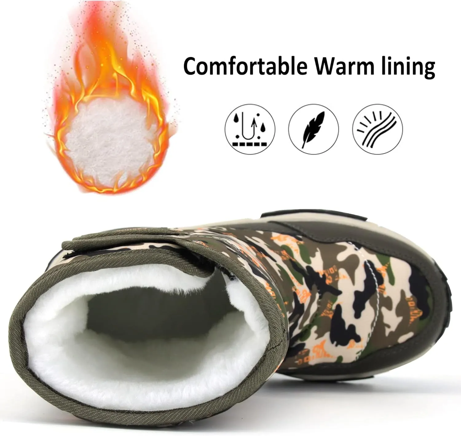 Kids Snow Boots Boys Girls Waterproof Warm Winter Boots Child Toddler Outdoor Non Slip Cold Weather Plush Fluffy Shoes