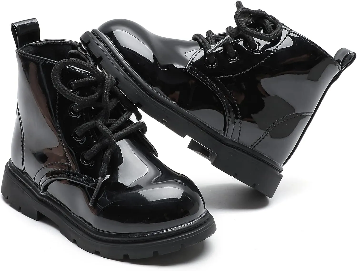 Komfyea Boys And Girls Lace Up Zipper Outdoor Ankle Boots(Toddler/Little Kids)