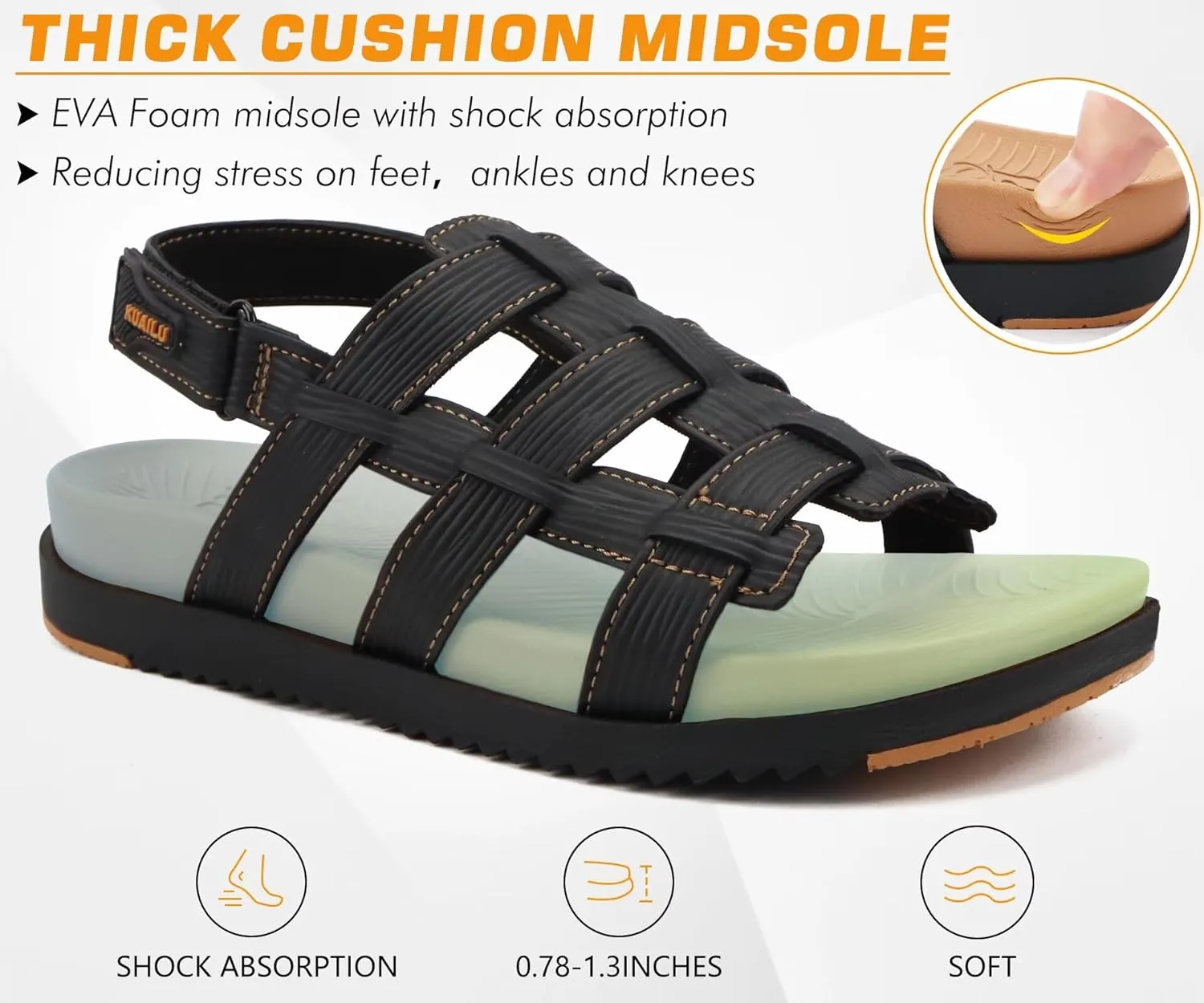 KuaiLu Womens Fashion Orthopedic Walking Sandals for Women 2025 Arch Support Sandles Comfort Plantar Fasciitis Recovery Cushion Summer Travel Outdoor Hiking Open Toe Water Shoes Woman Size US5-11