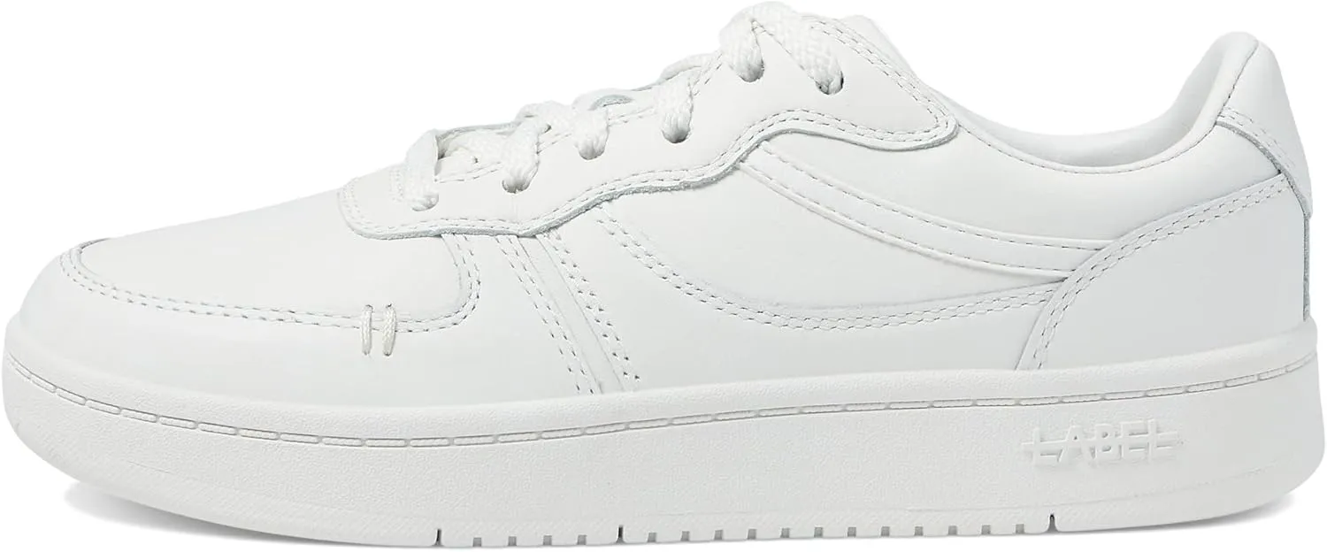 LABEL™ Go-to Low Lace-up Women's Sneakers – Leather & Textile Construction – Round Toe – Flat Silhouette