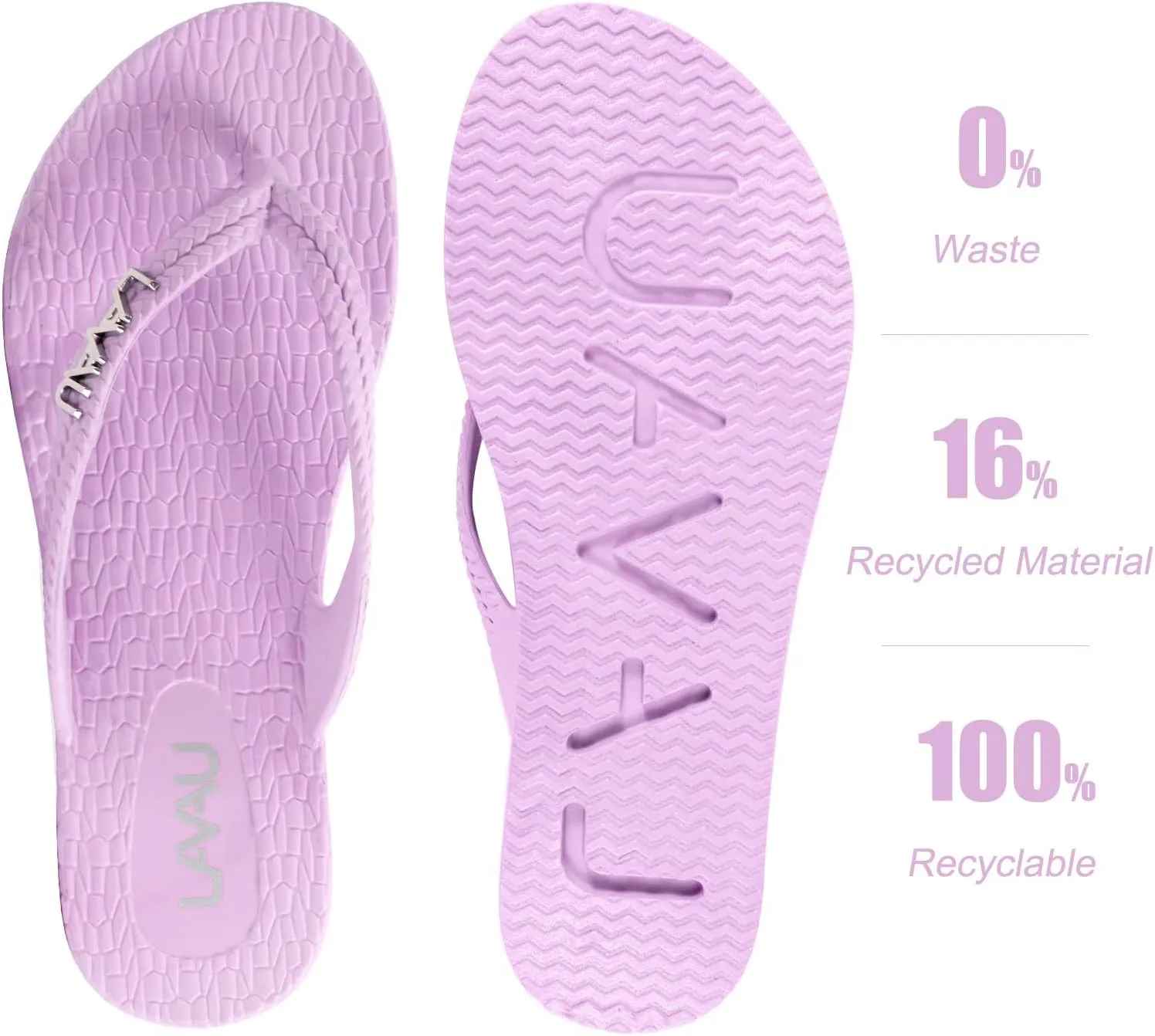 LAVAU Women Waterproof Flip Flops, Shower & Water No-Slip Sandals for Pool and Beach