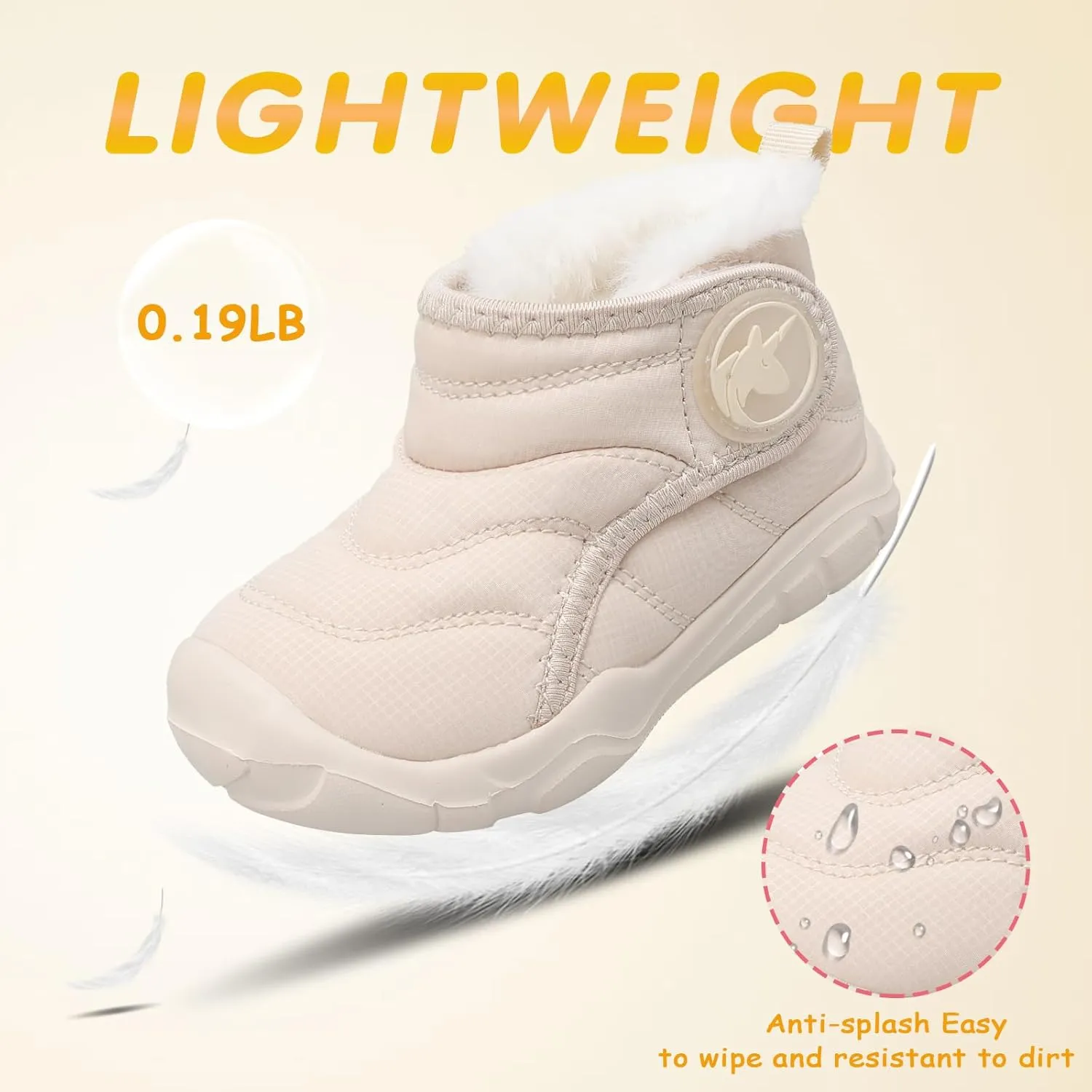 LeIsfIt Toddler Boots Girls Boys Winter Boots Cozy Fleece Snow Boots Indoor Outdoor Warm Shoes