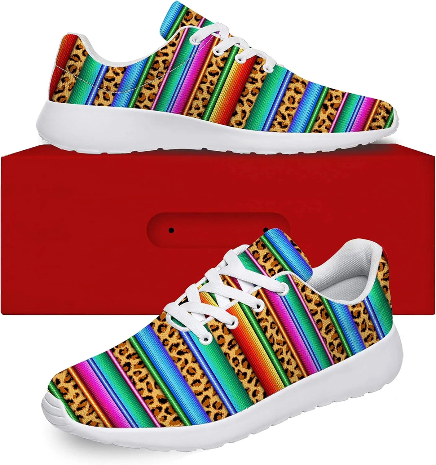 Leopard Cheetah Print Shoes Woman Tennis Shoes Athletic Running Shoes Soft Lightweight Walking Sneakers Gifts for Ladies Girls