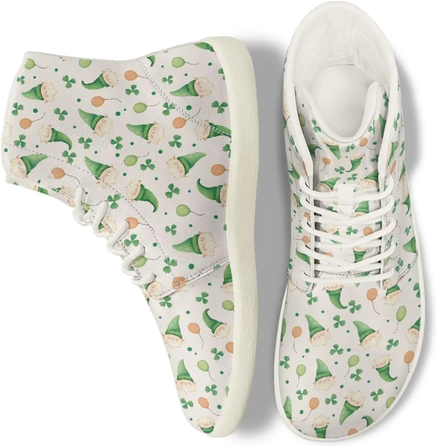 Lightweight Barefoot Shoes for Womens Fashion Comfort Walking Sneakers Anti-Skid Lace-Up Shoes for Athletic US 6-13.5 White Sole