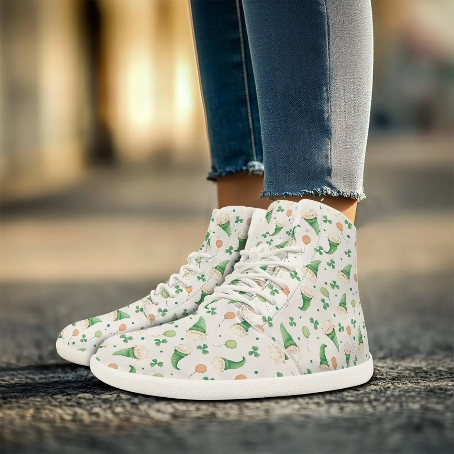 Lightweight Barefoot Shoes for Womens Fashion Comfort Walking Sneakers Anti-Skid Lace-Up Shoes for Athletic US 6-13.5 White Sole