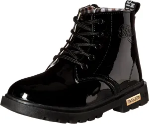 Little Kids Ankle Boots Little Girls Outdoor Combat Toddler Boots Black 1.5 M US Little Kid