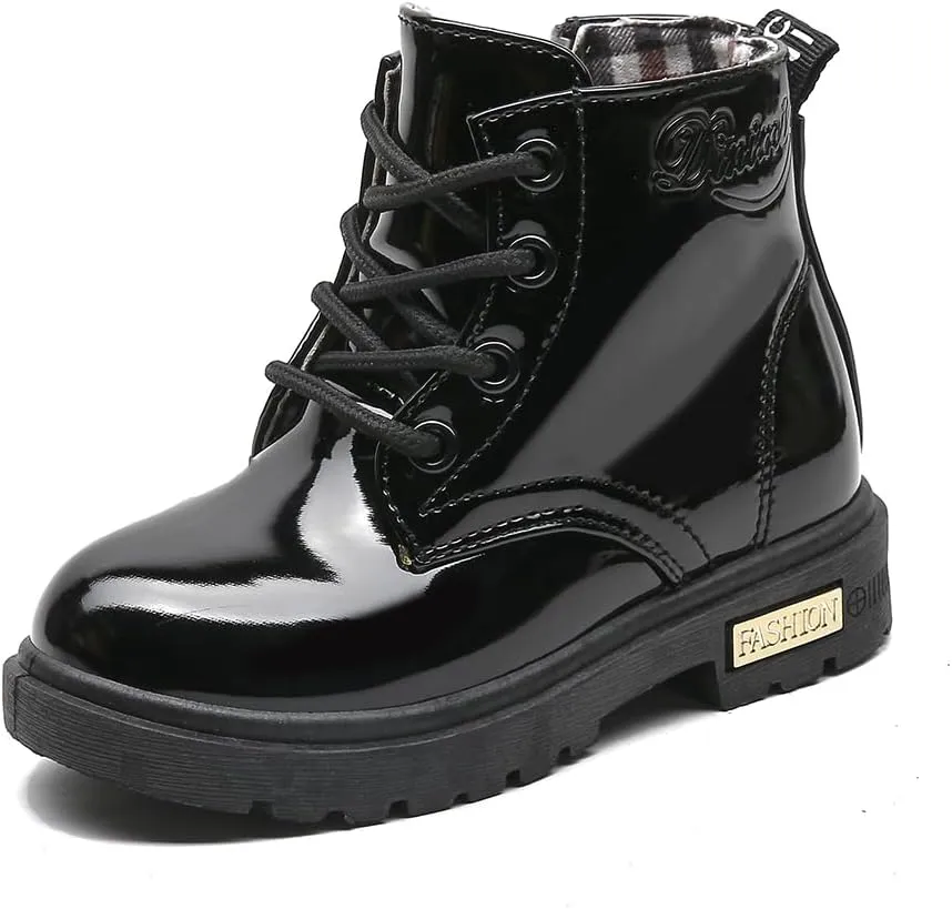 Little Kids Ankle Boots Little Girls Outdoor Combat Toddler Boots Black 8 M US Toddler
