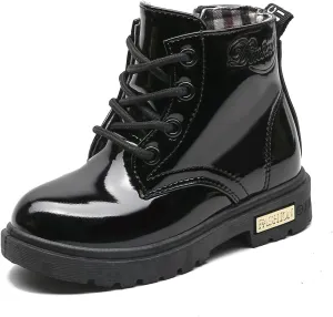 Little Kids Ankle Boots Little Girls Outdoor Combat Toddler Boots Black 8 M US Toddler