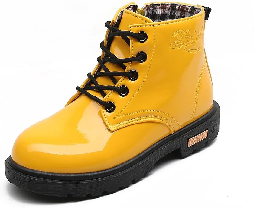 Little Kids Ankle Boots Little Girls Outdoor Combat Toddler Boots Yellow 11.5 M US Little Kid