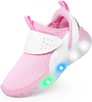 LOUGSIN Boys Girls Light Up Shoes Lightweight Breathable Comfort Tennis Zyteo Walking Running Sneakers for Toddler Little Kids
