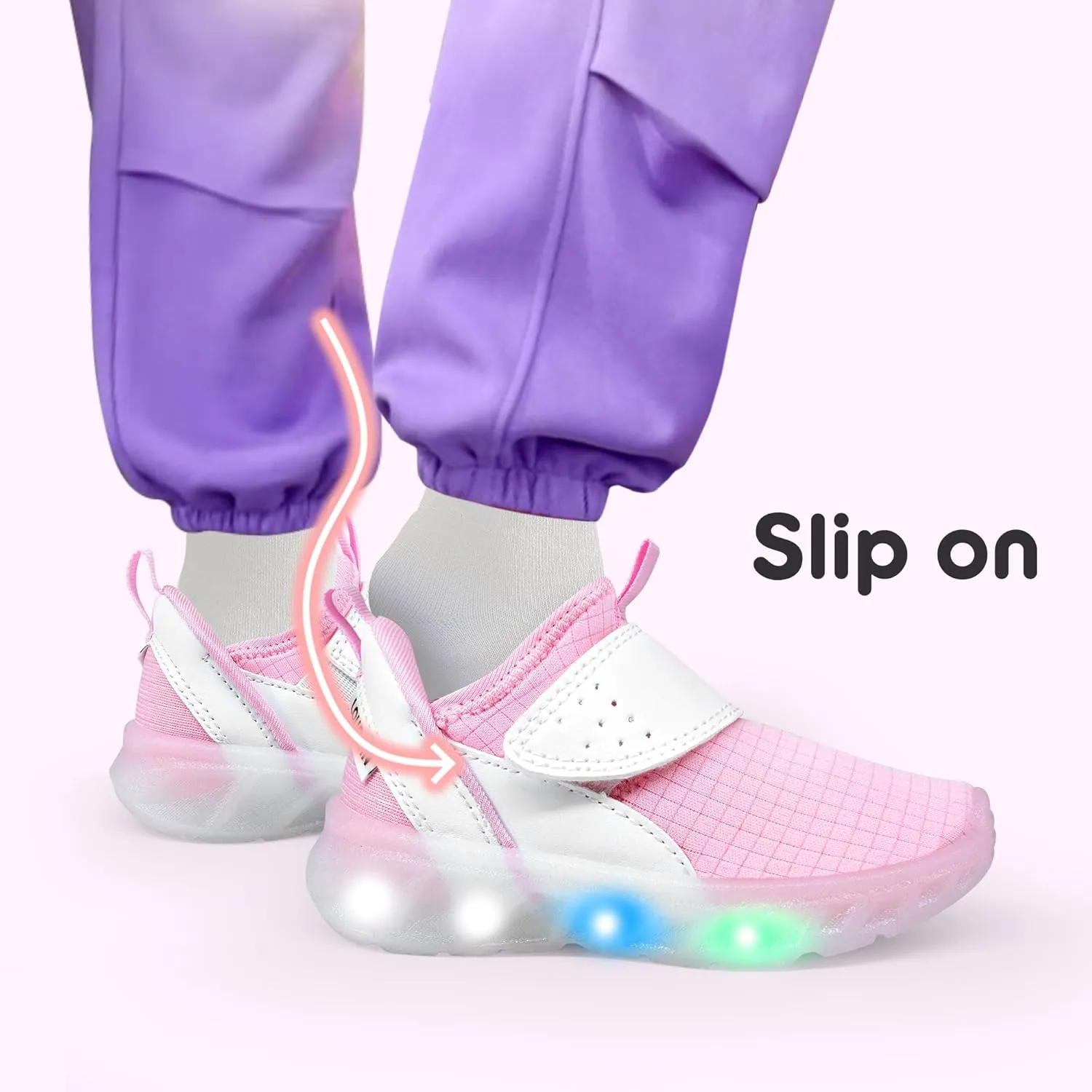LOUGSIN Boys Girls Light Up Shoes Lightweight Breathable Comfort Tennis Zyteo Walking Running Sneakers for Toddler Little Kids