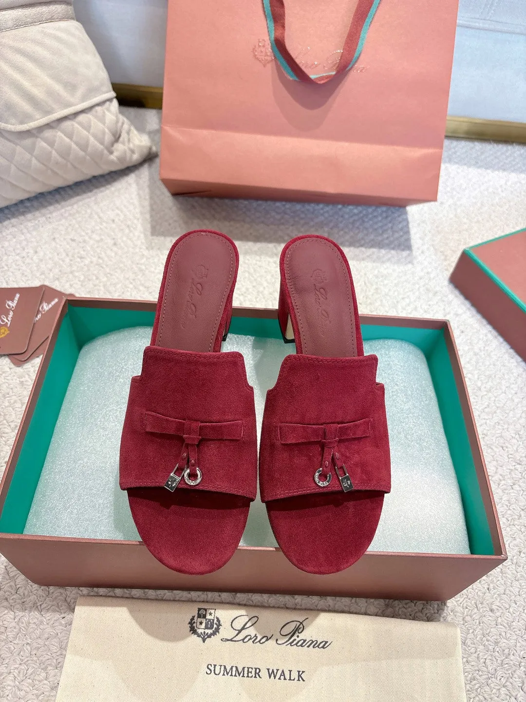 LP 25 Summer Charm Sandal 55 Dark Red Suede
