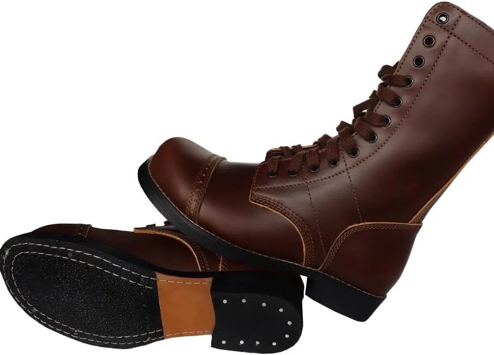 M1942 Long Boots Men's Paratroops Boots Cowhide Land Outdoor Shoes Boots Replica WW2 US