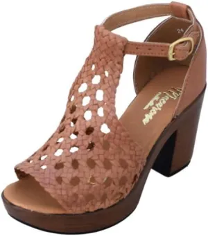 Macarena Collection Women's Flatform Wedge Casual Sandal Handmade Woven Leather Block Heel Sandals for Women - Mexican Artisan Crafted Style 4350