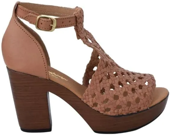 Macarena Collection Women's Flatform Wedge Casual Sandal Handmade Woven Leather Block Heel Sandals for Women - Mexican Artisan Crafted Style 4350