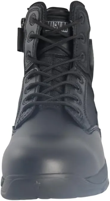Magnum Strike Force 6" Side Zipper Tactical Boots - Designed for Police, EMS, Security, Military, Hunting & Motorcycle w/ Slip Resistant Michelin Outsole, Replaceable M.P.A.C.T Instant Comfort Insole