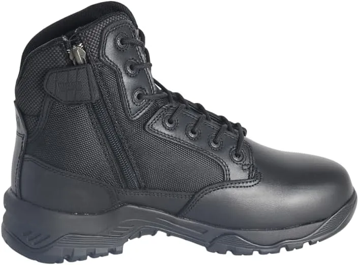 Magnum Strike Force 6" Side Zipper Tactical Boots - Designed for Police, EMS, Security, Military, Hunting & Motorcycle w/ Slip Resistant Michelin Outsole, Replaceable M.P.A.C.T Instant Comfort Insole