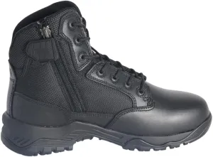 Magnum Strike Force 6" Side Zipper Tactical Boots - Designed for Police, EMS, Security, Military, Hunting & Motorcycle w/ Slip Resistant Michelin Outsole, Replaceable M.P.A.C.T Instant Comfort Insole