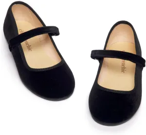 Mary Jane Shoes for Girls – Classic & Comfortable Dress Shoes for Toddlers & Kids – Perfect Flats for School, Play, and Special Occasions (Velvet)