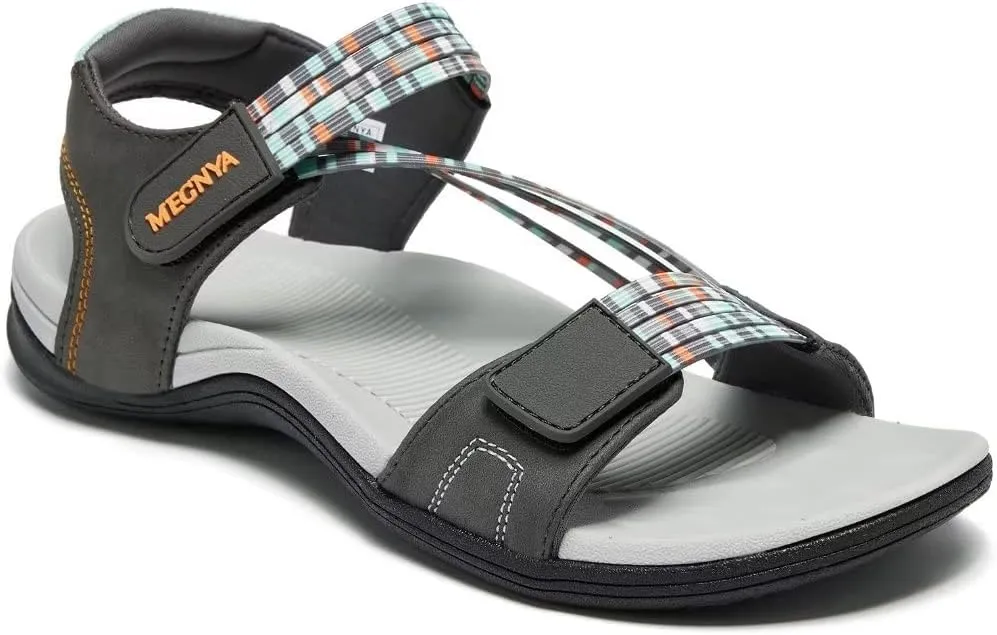 MEGNYA Comfortable Hiking Sandals for Womens, Classic Sport Walking Sandals with Adjustable Straps, Casual Summer Athletic Sandals for Trekking, Camping, Trip