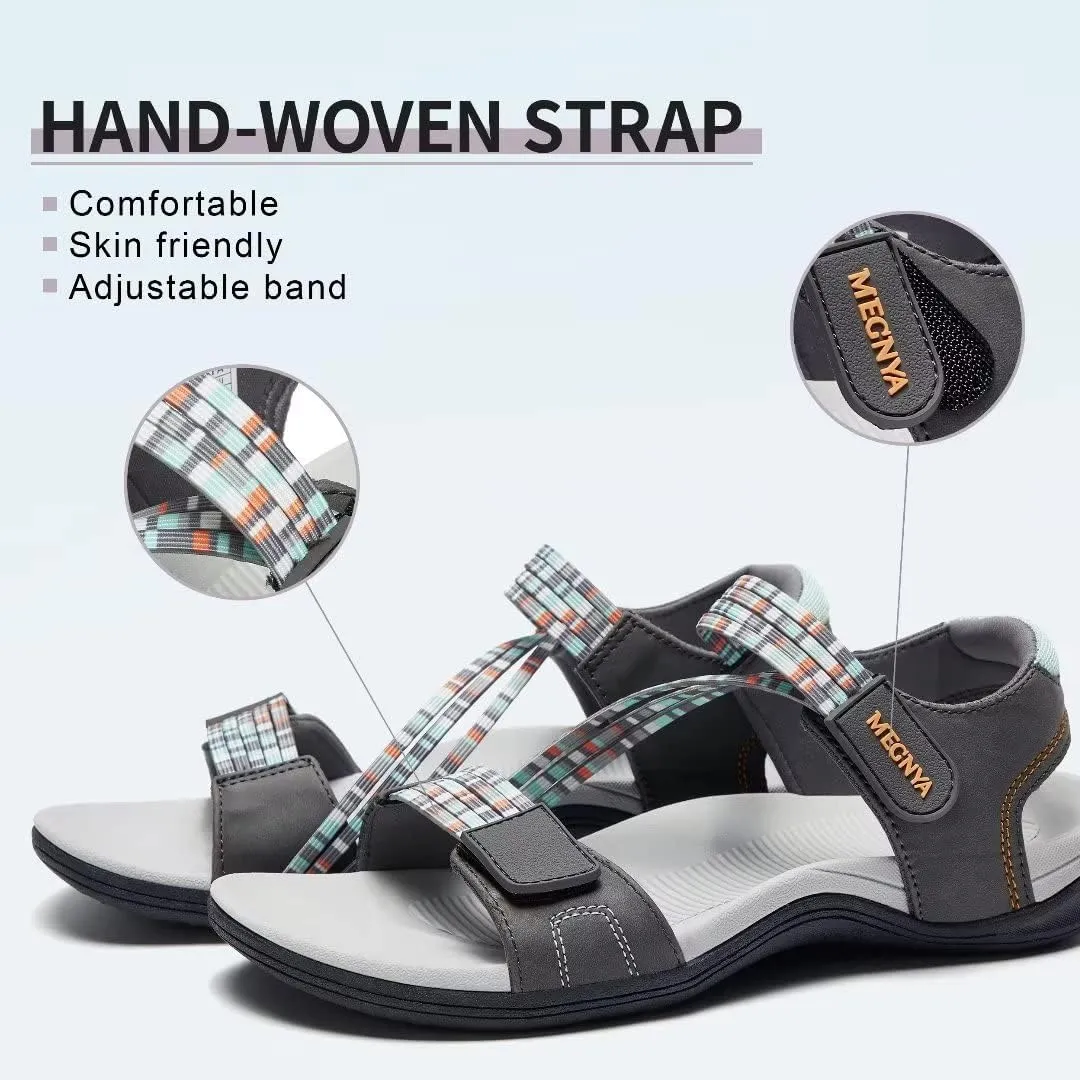 MEGNYA Comfortable Hiking Sandals for Womens, Classic Sport Walking Sandals with Adjustable Straps, Casual Summer Athletic Sandals for Trekking, Camping, Trip