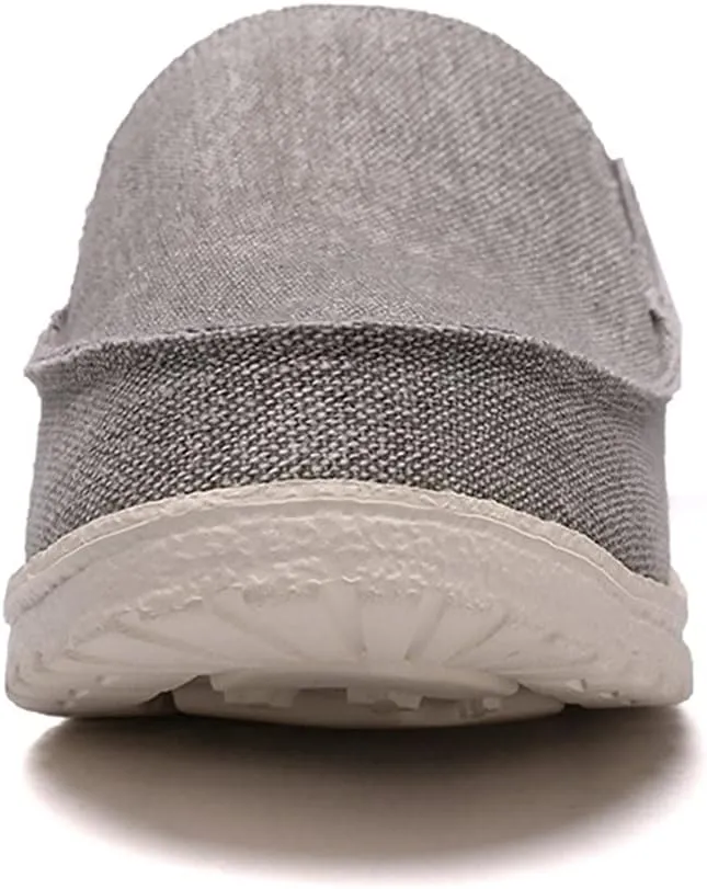 Mens Backless Slippers Canvas Mule Sneakers Breathable Slip on Driving Shoes