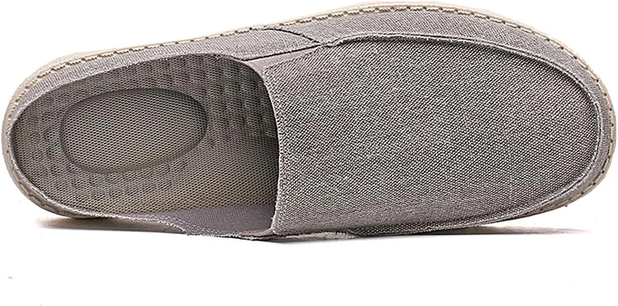 Mens Backless Slippers Canvas Mule Sneakers Breathable Slip on Driving Shoes