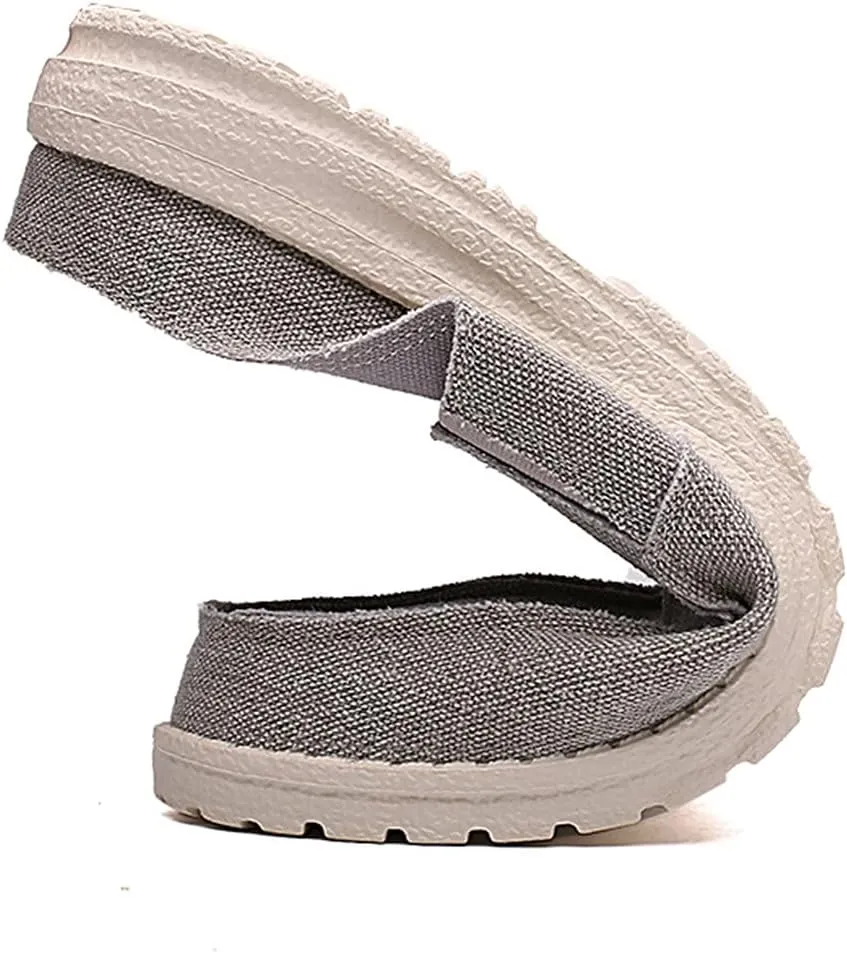 Mens Backless Slippers Canvas Mule Sneakers Breathable Slip on Driving Shoes