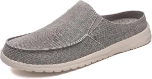 Mens Backless Slippers Canvas Mule Sneakers Breathable Slip on Driving Shoes