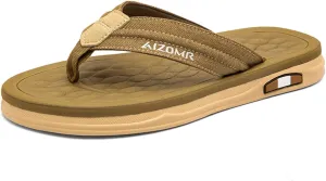 Mens Beach Flip Flops Orthotic Summer Thong Sandals Comfort Rubber Soles with Soft Cushion