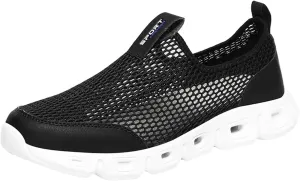 Men's Breathable Mesh Sports Shoes Convenient Slip On Hollow Sneakers Comfortable Walking Shoe Soft Elderly Shoes