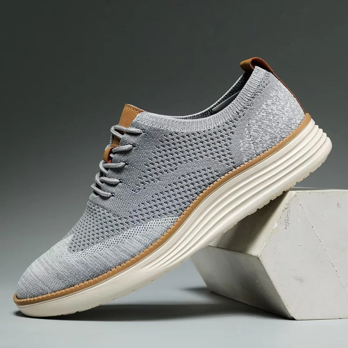 Mens Casual Dress Shoes Fashion Walking Sneakers Mesh Business Oxfords Work Lightweight Soft Sole Zapatos