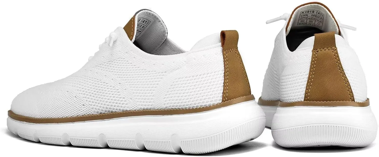 Men's Casual Fashion Sneakers Dress Oxfords Business Walking Shoes Mesh Work Comfortable Lightweight Soft Sole