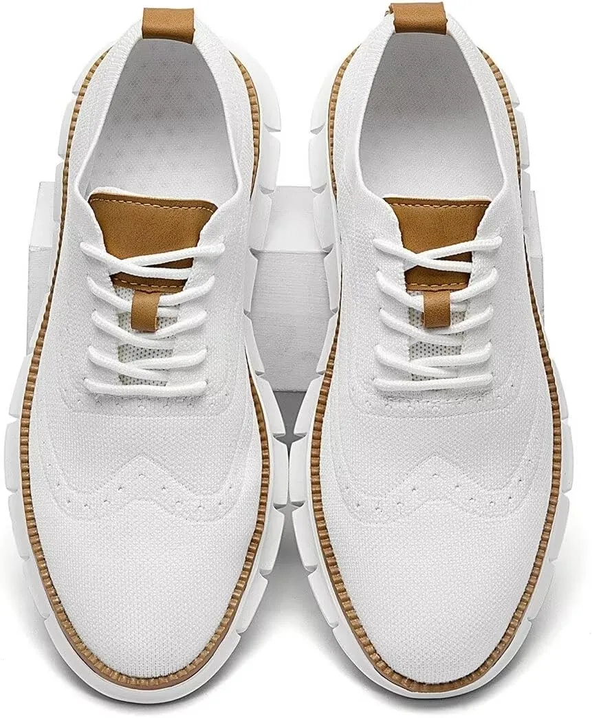 Men's Casual Fashion Sneakers Dress Oxfords Business Walking Shoes Mesh Work Comfortable Lightweight Soft Sole