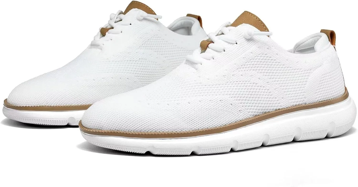 Men's Casual Fashion Sneakers Dress Oxfords Business Walking Shoes Mesh Work Comfortable Lightweight Soft Sole