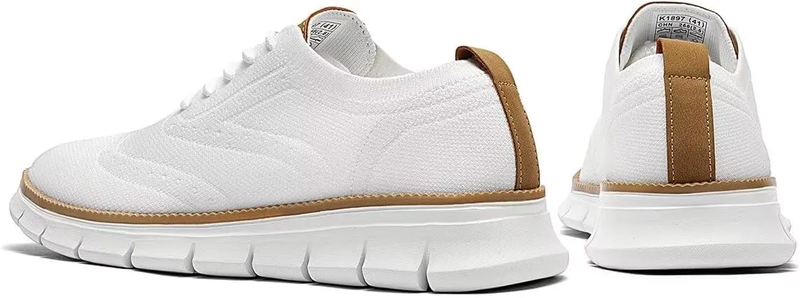 Men's Casual Fashion Sneakers Dress Oxfords Business Walking Shoes Mesh Work Comfortable Lightweight Soft Sole